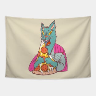 Pizza Cat Pisittu Aresti - by Miskel Design Tapestry