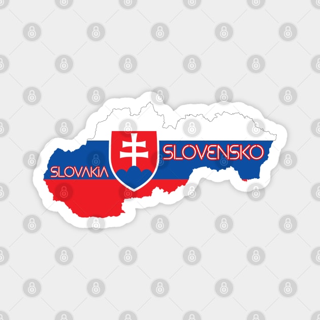 Slovakia flag & map Magnet by Travellers