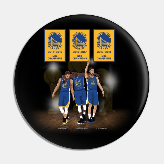 Steph Curry x Klay Thompson x Draymond Green Pin by xavierjfong