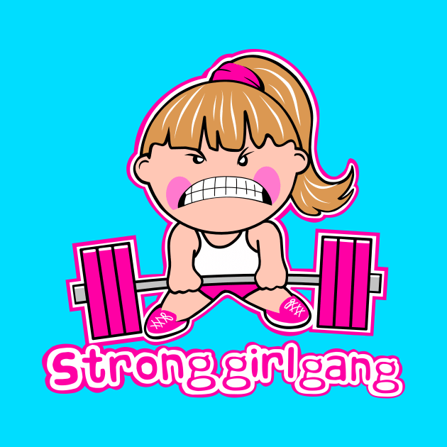 Strong Girls, fitness girl, gym girl, barbell girl by TimAddisonArt