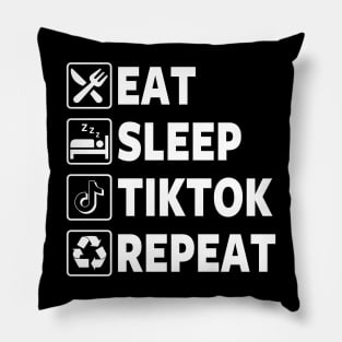 Funny Tiktok Eat Sleep Repeat Meme Pillow