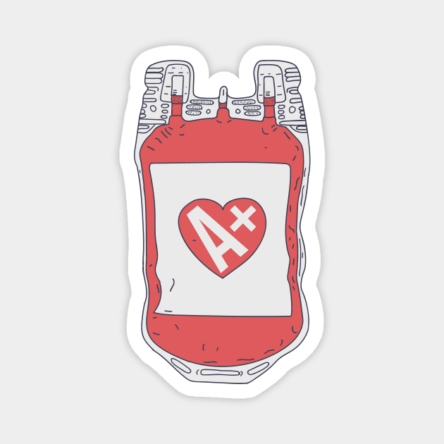 Blood Donation - A+ Blood Type Blood Bag - Hermatologist Magnet by DeWinnes