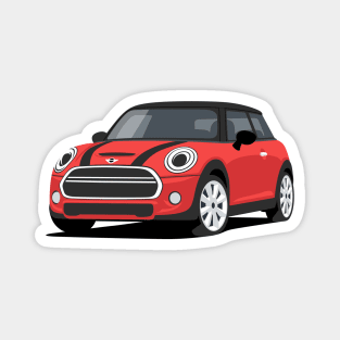 Car sport  mini retro red Magnet