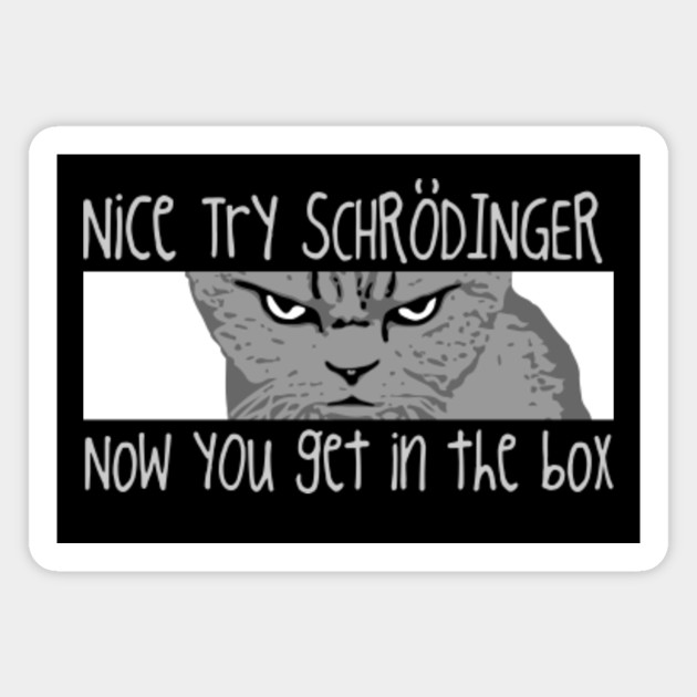 Schrodinger S Cat Funny Design Schrodingers Cat Magnet Teepublic