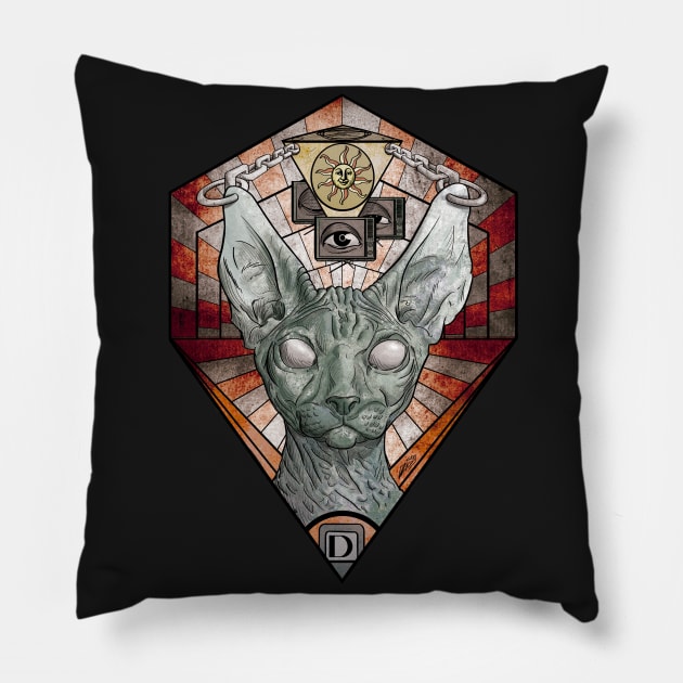 The Gaze of the Sphynx Cat - #1 Animal Hierarchy Pillow by DanielG