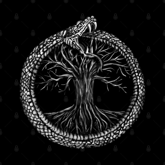 Ouroboros with Tree of Life by Nartissima