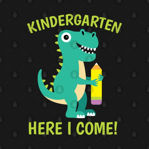 Kindergarten Here I Come! Cute Dinosaur Back To School Quote by JaiStore