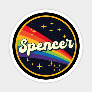 Spencer // Rainbow In Space Vintage Style Magnet