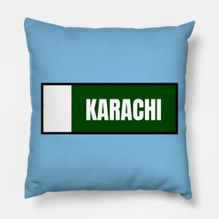 Karachi City in Pakistan Flag Colors Pillow