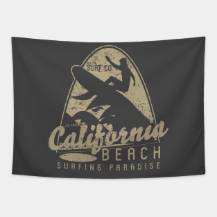 Surfers paradise vintage retro california sun waves beach tan color Tapestry