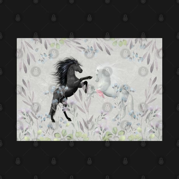 Floral Fantasy Horses by Amanda Jane