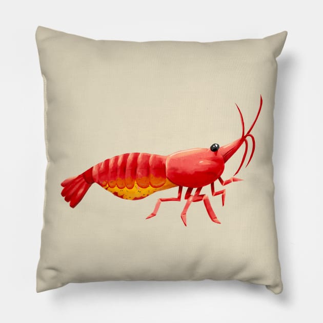 Pregnant Aquarium Cherry Shrimp Pillow by narwhalwall