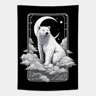 Monochromatic Polar Bear in Night Tapestry