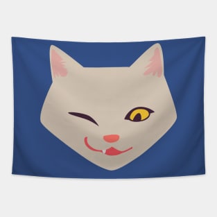 Cat face funny Tapestry