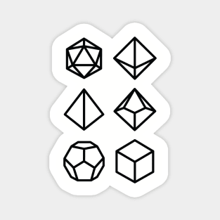 Polyhedral Dice Icons RPG D20 Magnet