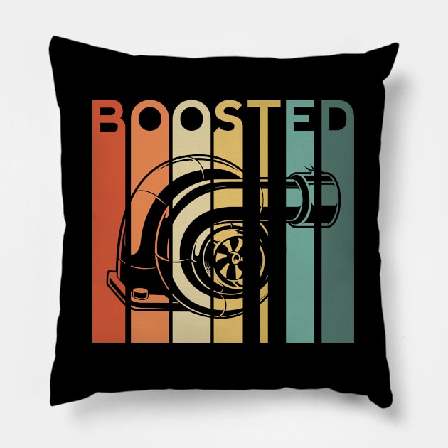 Boosted Turbo Car Boost Turbocharger Auto X Retro Vintage Race Pillow by Shirtsurf