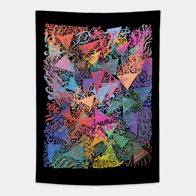 Interlaced Tentacled Triangles Tapestry by Barschall