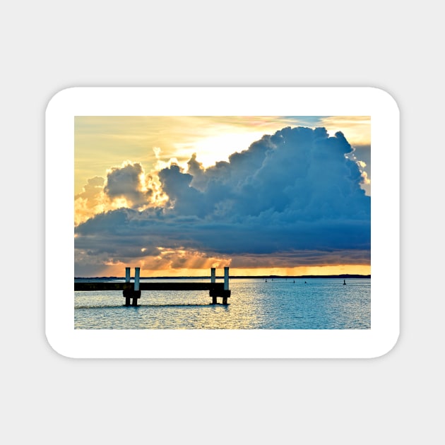 Pier at Sunset on Grace Bay Magnet by Scubagirlamy