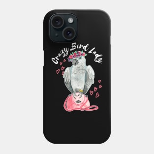 Crazy Bird Lady - African Grey Parrot Watercolor Phone Case