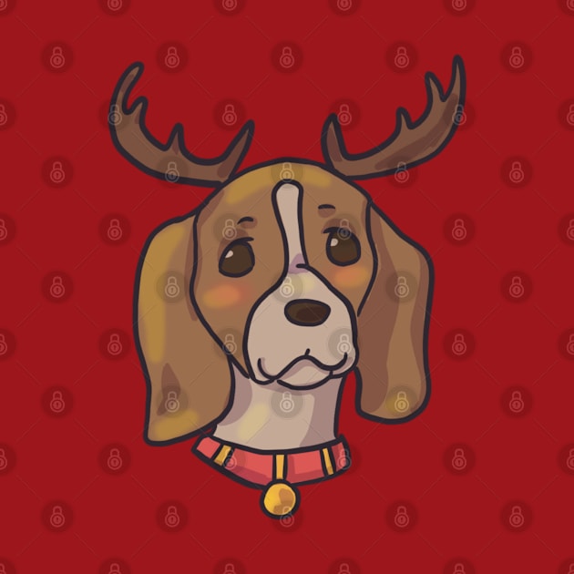 Christmas beagle by Artbysusant 