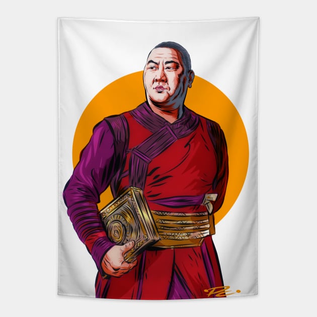 Benedict Wong - An illustration by Paul Cemmick Tapestry by PLAYDIGITAL2020