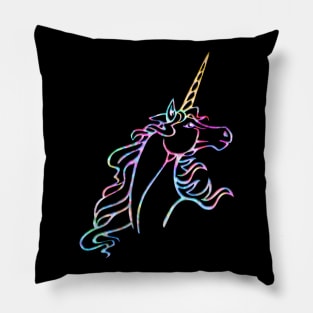 Majestic Unicorn in Rainbow Colors Pillow