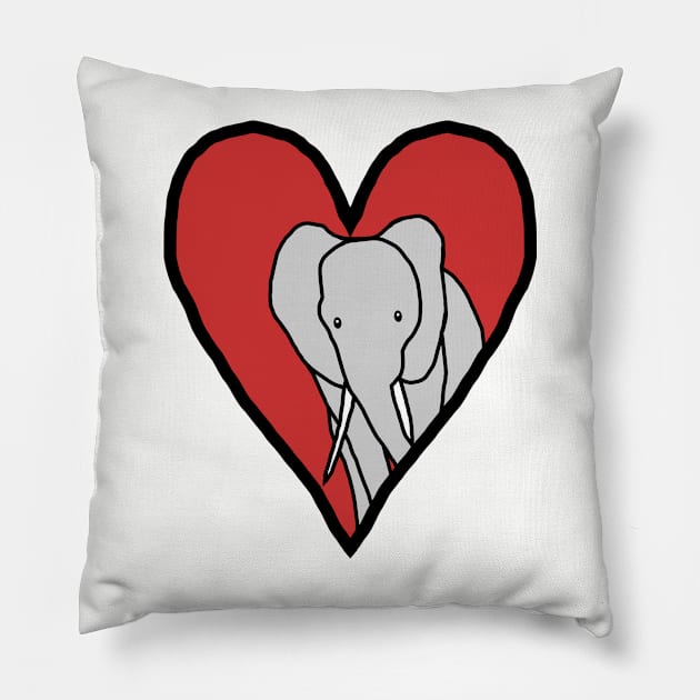 My Valentines Elephant Pillow by ellenhenryart