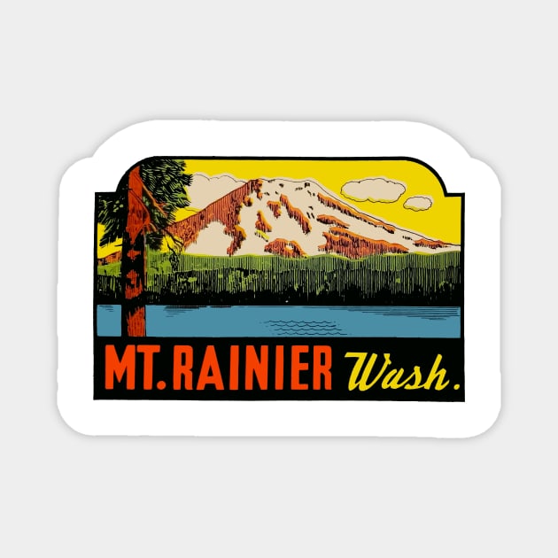 Mount Rainier Vintage Style Magnet by zsonn