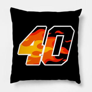 On Fire Racing Number 40 Pillow