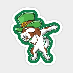 Dabbing Irish Setter Leprechaun St Patricks Day Magnet