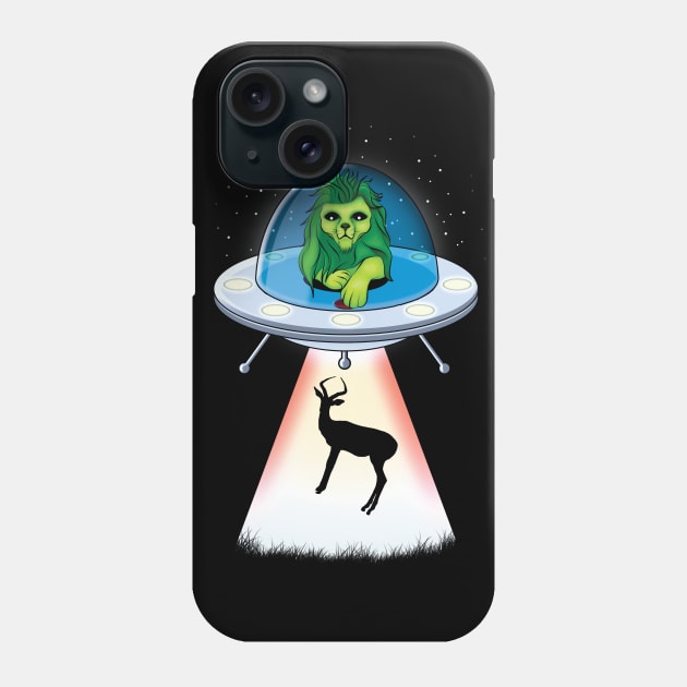 Funny hunting lion alien Phone Case by TMBTM