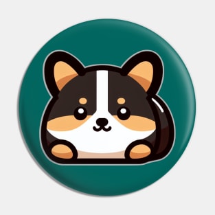 Marble Rye Cute Tricolor Corgi Loaf Pin