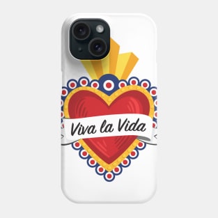 Mexican Sacred Heart IV / "Viva la Vida" Frida Kahlo's Quote in Spanish by Akbaly Phone Case