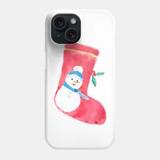 christmas secret Santa socks  watercolour painting Phone Case
