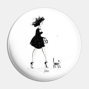 Walking with my cat Pin