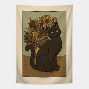 Cat and Sunflowers Tapestry