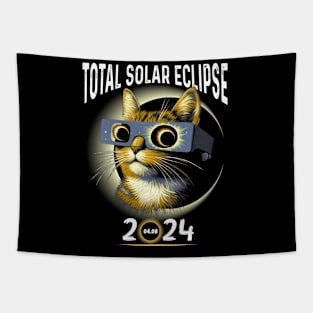 Solar Eclipse 2024 Shirt Total Eclipse April 8th 2024 Cat Tapestry