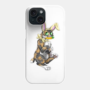 Bobtail BunnyCat: Tortie-Tabby (Yellow) Phone Case