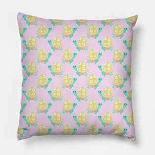 Pastel Flower Tortoise Pattern Pillow