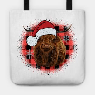 Christmas Highland Cow Tote