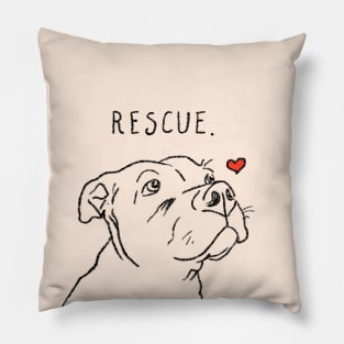 Rescue Dog, Pitbull, Rescue Mom, Adopt Don't Shop Pillow