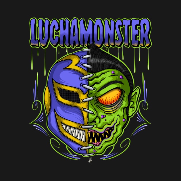 Luchamonster by Il villano lowbrow art