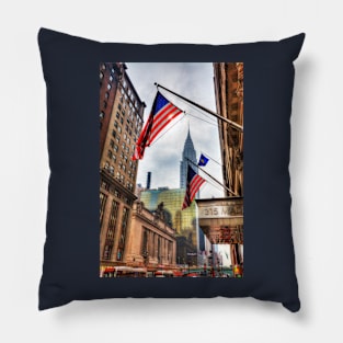 New York City, Chrysler Building And Grand Central Station Pillow