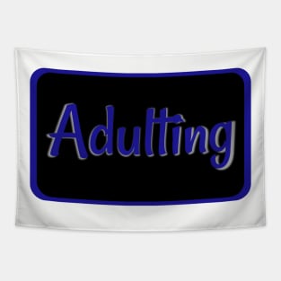 Adulting label Blue Tapestry