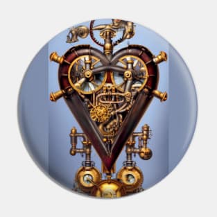 Steampunk mechanical heart Pin