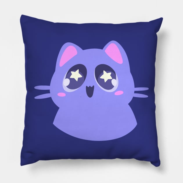 Starry Eyed Catto Pillow by silly cattos