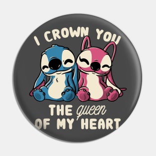 I Crown You The Queen Of My Heart Cute Lover Gift Pin