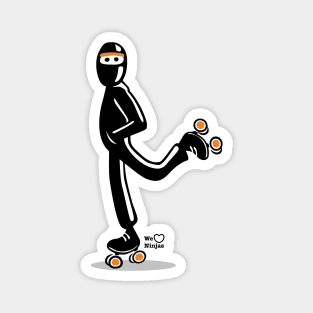 Ninja roller skating Magnet