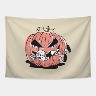 Pumpkin Eating Girl Tapestry