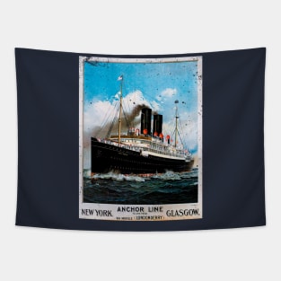 Poster Retro Ship Vintage Cruise Vessel Tapestry